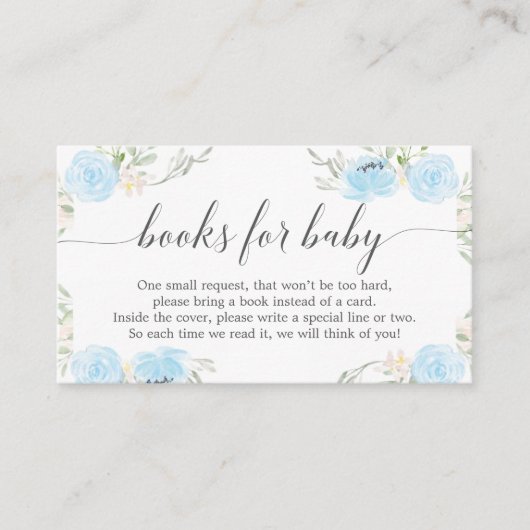 Pastel Blue Livre Demande Baby shower Invitation (Devant)
