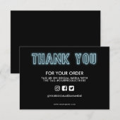 Pastel Blue Neon Sign Bedankt voor het mediuminvoe (Voorkant / Achterkant)