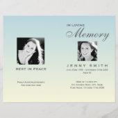 Pastel Blue Ombré Order of Service Funeral Program (Voorkant)