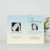 Pastel Blue Ombré Ordre de service Programme funér (Debout devant)