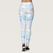 Pastel Blue Paars Yellow Holographic Impression Leggings (Achterkant)