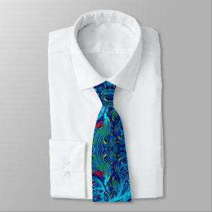 Pastel Blue Paisley Satin Print Stropdas