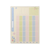 Pastel Blue Pink Cute Monthly Planner Notepad 11x8 Notitieblok (Gedraaid)