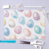 Pastel Blue Pink Easter Egg Pattern  Tissuepapier (Craft)