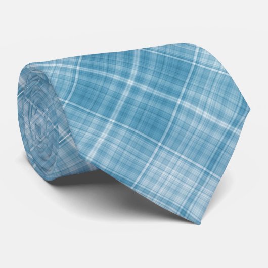 Pastel Blue Plaid Cravate (Roulé)