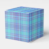 Pastel Blue Plaid Pattern Bedankdoosjes (Voorkant Zijde)