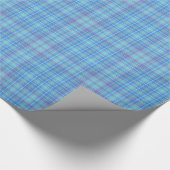 Pastel Blue Plaid Pattern Cadeaupapier (Hoek)