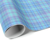 Pastel Blue Plaid Pattern Cadeaupapier (Rol Hoek)