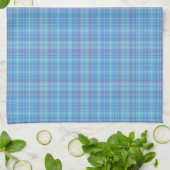 Pastel Blue Plaid Pattern Theedoek (Gevouwen)