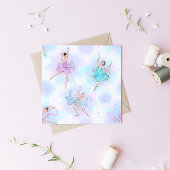 Pastel Blue Pretty Ballerina Invitation Anniversai