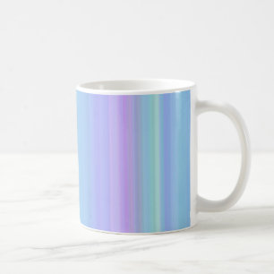 Pastel Blue Purple Green Stripes Mug