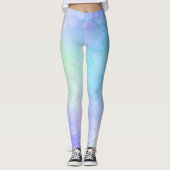 Pastel Blue Rainbow Floral Leggings (Voorkant)