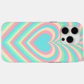 Pastel Blue Rainbow Hypnotic Heart Love Patroon Case-Mate iPhone Case (Achterkant (horizontaal))