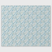 Pastel Blue Retro Abstracte kerstsnowflakes Cadeaupapier (Vlak)