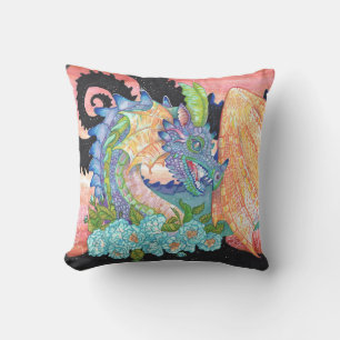 Pastel Blue Roos Dragon Kussen