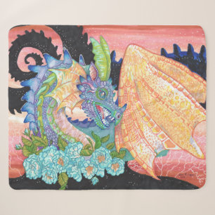 Pastel Blue Roos Dragon Sherpa Deken