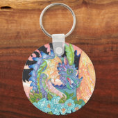 Pastel Blue Roos Dragon Sleutelhanger (Voorkant)