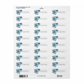 Pastel Blue Rozen Floral Weddenschap Label (Full Sheet)