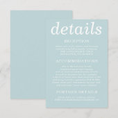 Pastel Blue Simple modern Kaart (Voorkant / Achterkant)