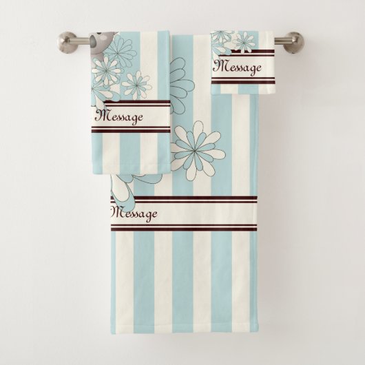 Pastel Blue Stripe Cute Baby Koala Kinder Bad Handdoek (Insitu)