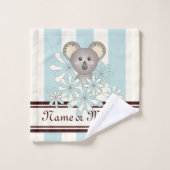 Pastel Blue Stripe Cute Baby Koala Kinder Bad Handdoek (Wasdoekje)