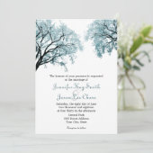 Pastel Blue Trees - Invitations de mariage (Debout devant)