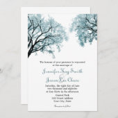Pastel Blue Trees - Invitations de mariage (Devant / Derrière)