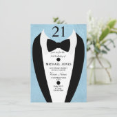 Pastel Blue Tuxedo Mens 21e Invitation de fête d'a (Debout devant)