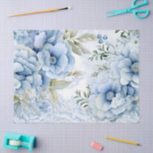 Pastel Blue Victorian Florals & Lace Decoupage Tissuepapier (Craft)