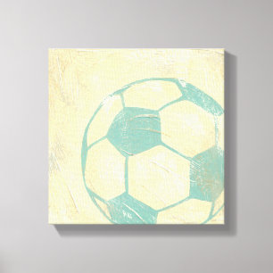 Pastel Blue Voetbal van Chariklia Zarris Canvas Afdruk