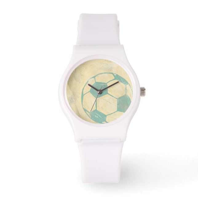 Pastel Blue Voetbal van Chariklia Zarris Horloge (Voorkant)