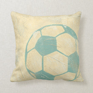 Pastel Blue Voetbal van Chariklia Zarris Kussen
