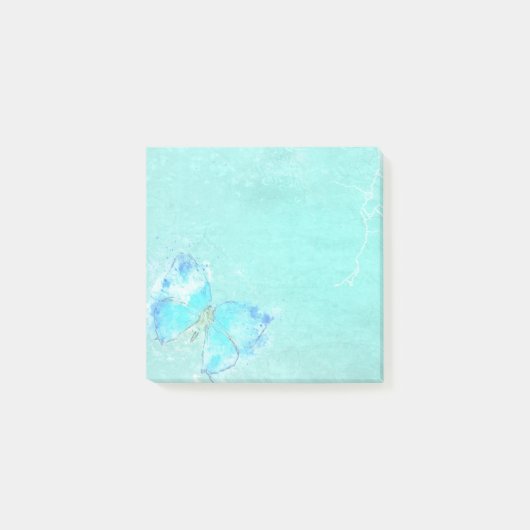 Pastel Blue Waterverf Butterfly Post-it® Notes (Voorkant)