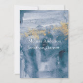 Pastel Blue Waterverf Roos Engagement Party Kaart (Achterkant)