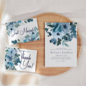 Pastel Blue Waterverf Rozen Weddenschap Kaart