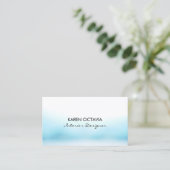 Pastel Blue Waterverf Visitekaartje (Staand voorkant)