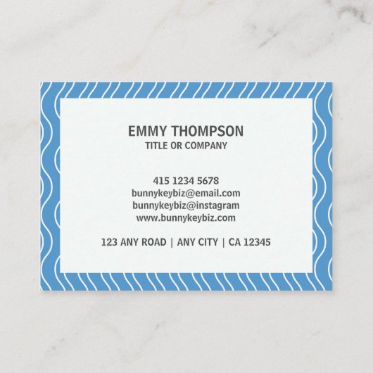 Pastel Blue Wave QR Scan Société Carte de visite (Dos)