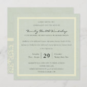 PASTEL BLUE WHITE DAMASK CLASSIC WORKSHOP EVENT KAART (Voorkant / Achterkant)