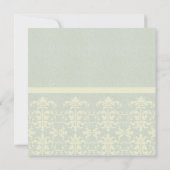 PASTEL BLUE WHITE DAMASK CLASSIC WORKSHOP EVENT KAART (Achterkant)