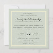 PASTEL BLUE WHITE DAMASK CLASSIC WORKSHOP EVENT KAART (Voorkant)