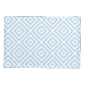 Pastel Blue White Diamond Pattern Pillow Hoesje Kussensloop (Achterkant-Links)
