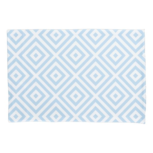 Pastel Blue White Diamond Pattern Pillow Hoesje Kussensloop (Voorkant-Links)