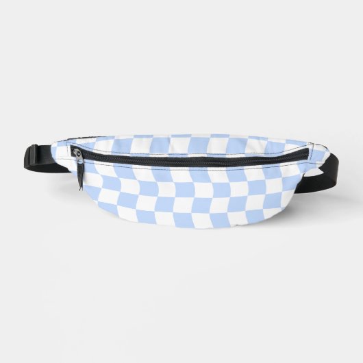 Pastel Blue White Retro Checkerboard Pattern (Recto)