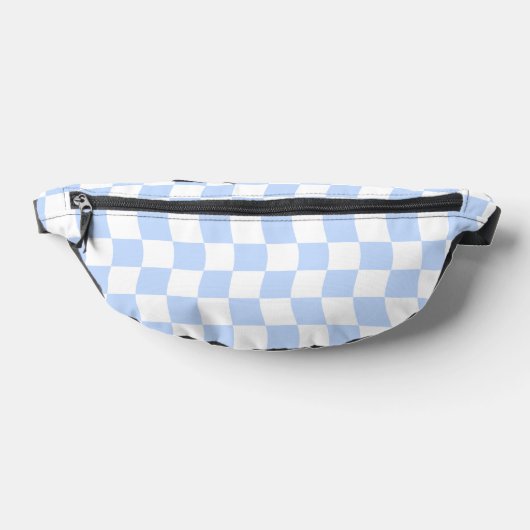 Pastel Blue White Retro Checkerboard Pattern (Poser)