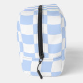 Pastel Blue White Retro Checkerboard Pattern Bag Toilettasje (Rechts)