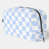 Pastel Blue White Retro Checkerboard Pattern Bag Toilettasje (Rechterhoek)