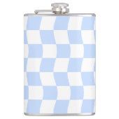 Pastel Blue White Retro Checkerboard Pattern Heupfles (Voorkant)