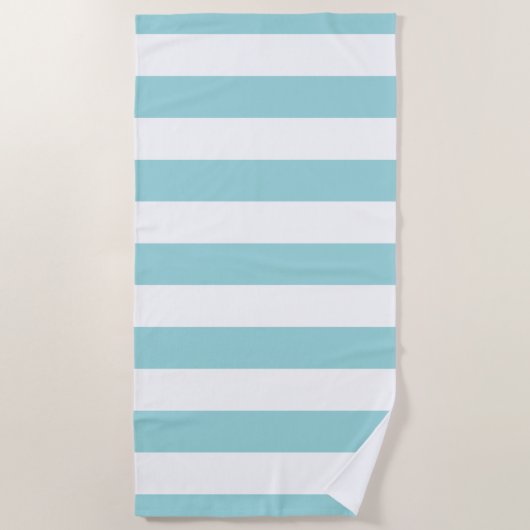 Pastel Blue White Striped Pattern Strandlaken (Voorkant)
