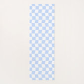 Pastel Blue White Wavy Checkerboard Pattern Yogamat (Achterkant)