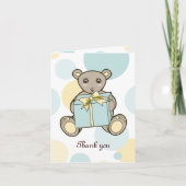 Pastel Blue Yellow Teddy Bear Carte de remerciemen (Devant)